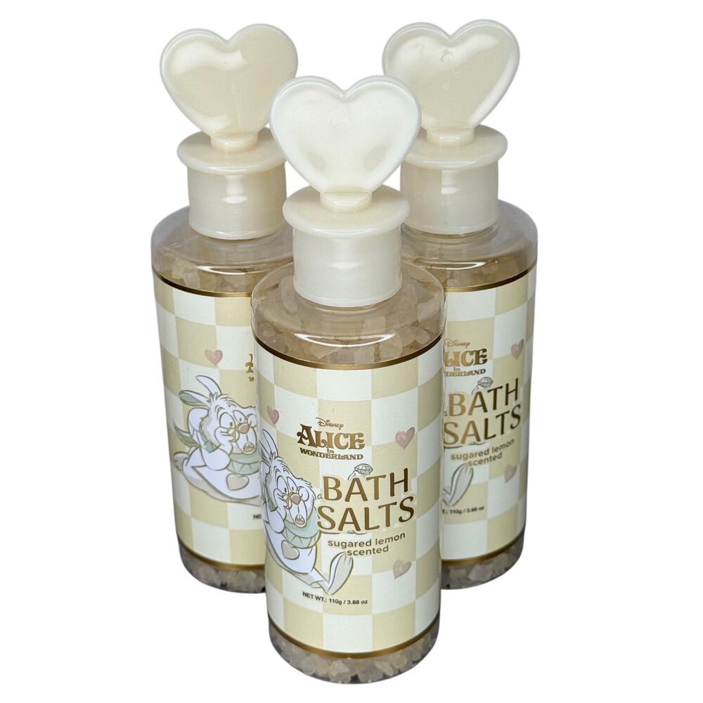 Disney Alice In Wonderland Bath Salts Sugared Lemon Scent Lot Of 3 New Limited